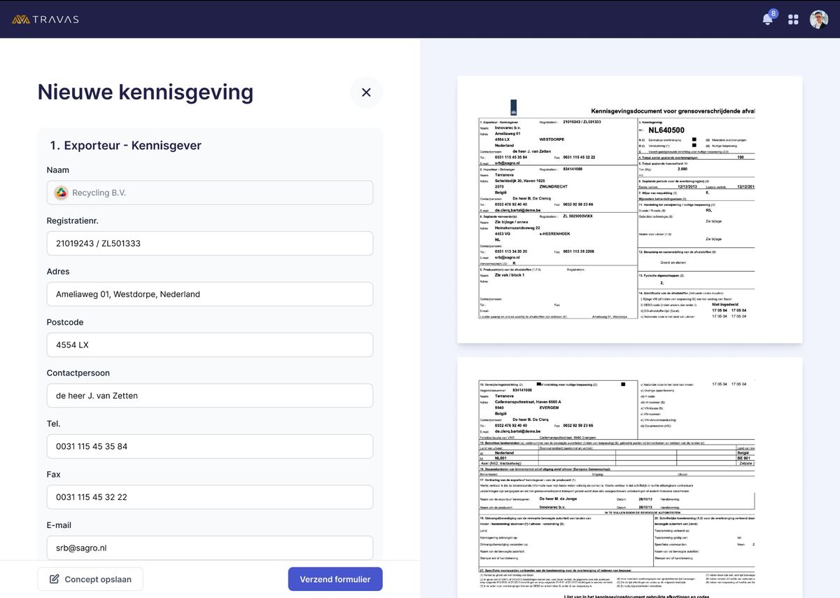 Kennisgeving aanmaken met live Bijlage IA preview